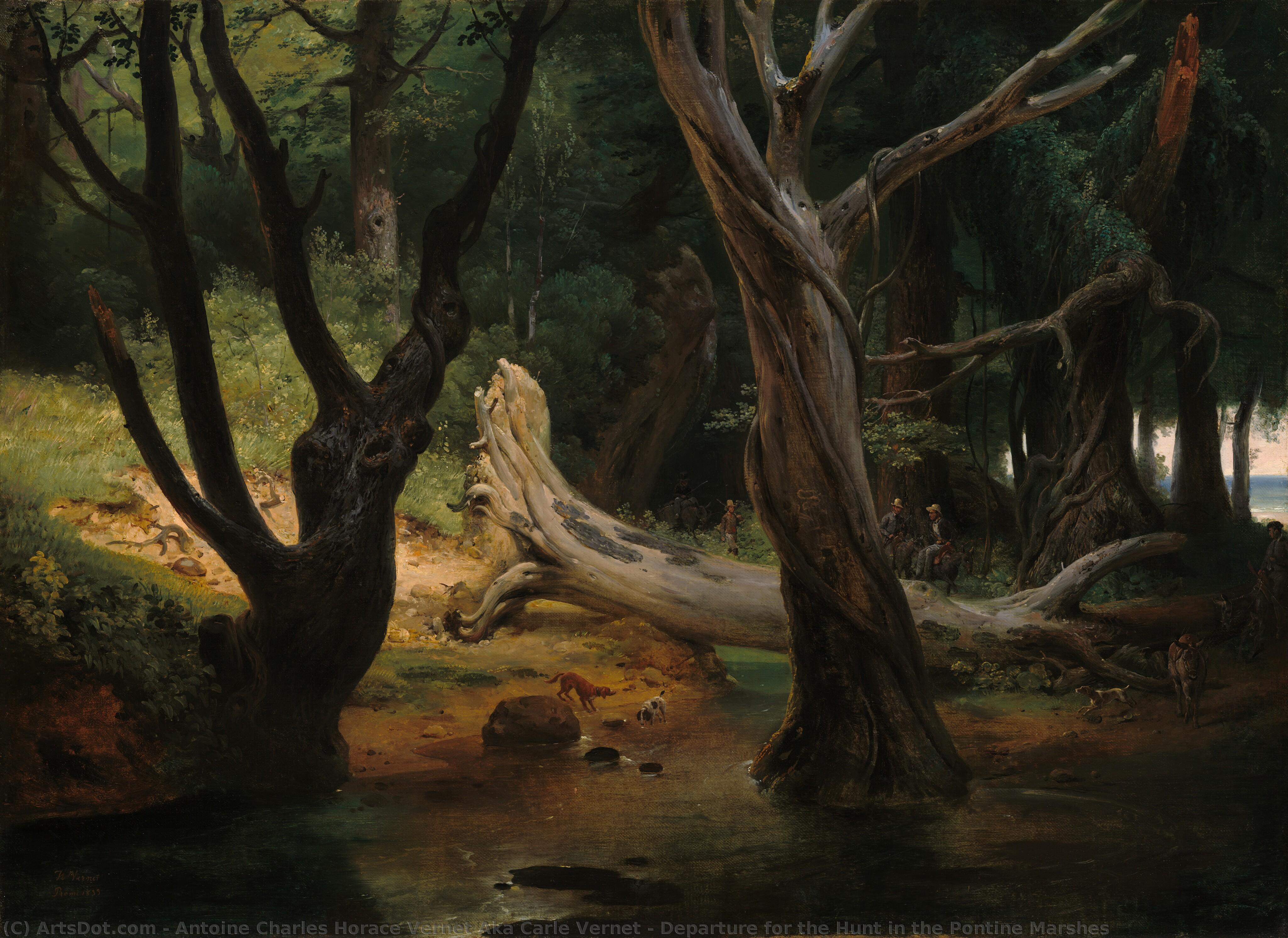 Departure For The Hunt In The Pontine Marshes — Karle Vernet