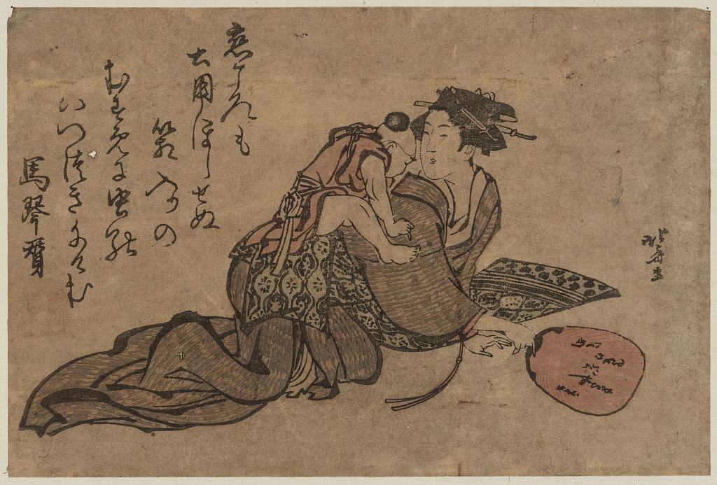 A Child Riding His Mother Like A Horse — Katsushika Hokusai