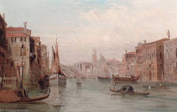 The Grand Canal, The Rialto Bridge In The Distance — Alfred Pollentine