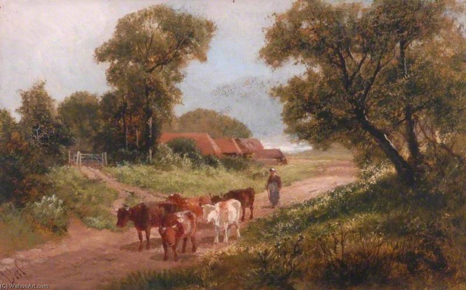 Landscape With Cows And Cowman — James Peel