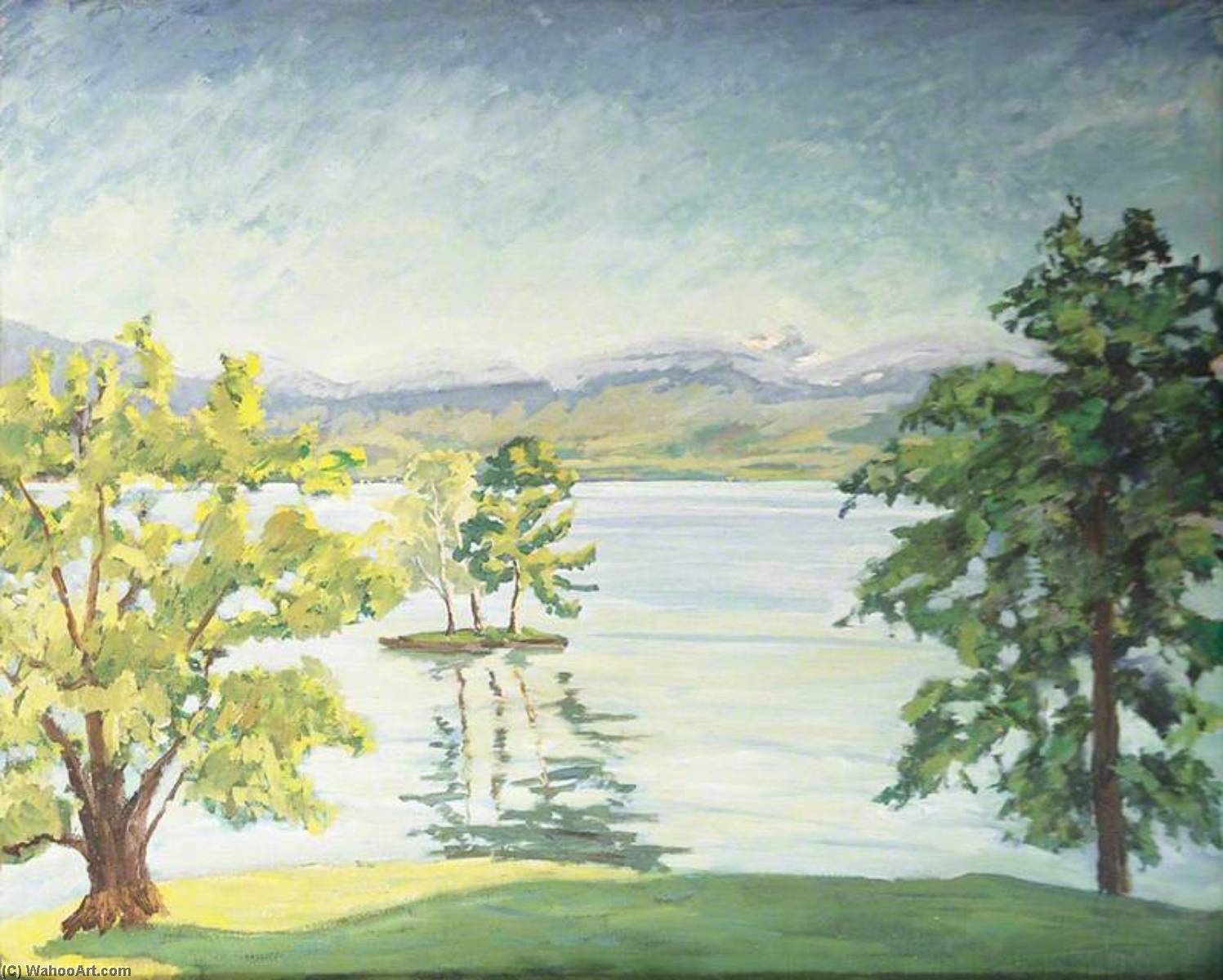 Lac Leman From The Villa At Choisy With Mont Blanc In The Distance — Winston Spencer Churchill