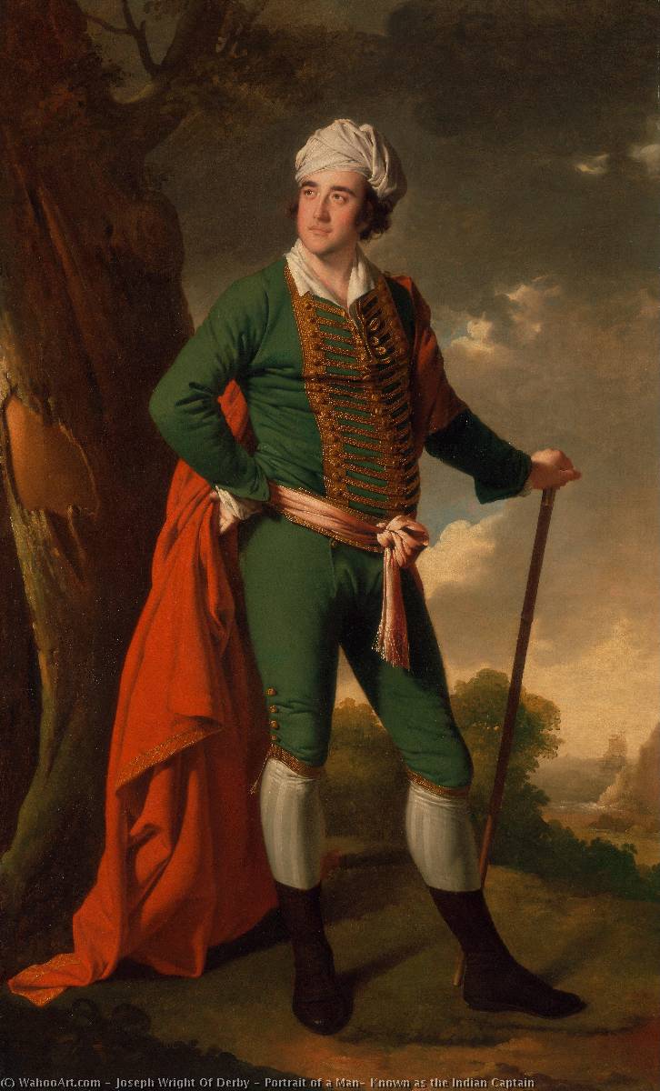 Porträt Eines Mannes, Bekannt Als Der Indische Kapitän — Joseph Wright Von Derby