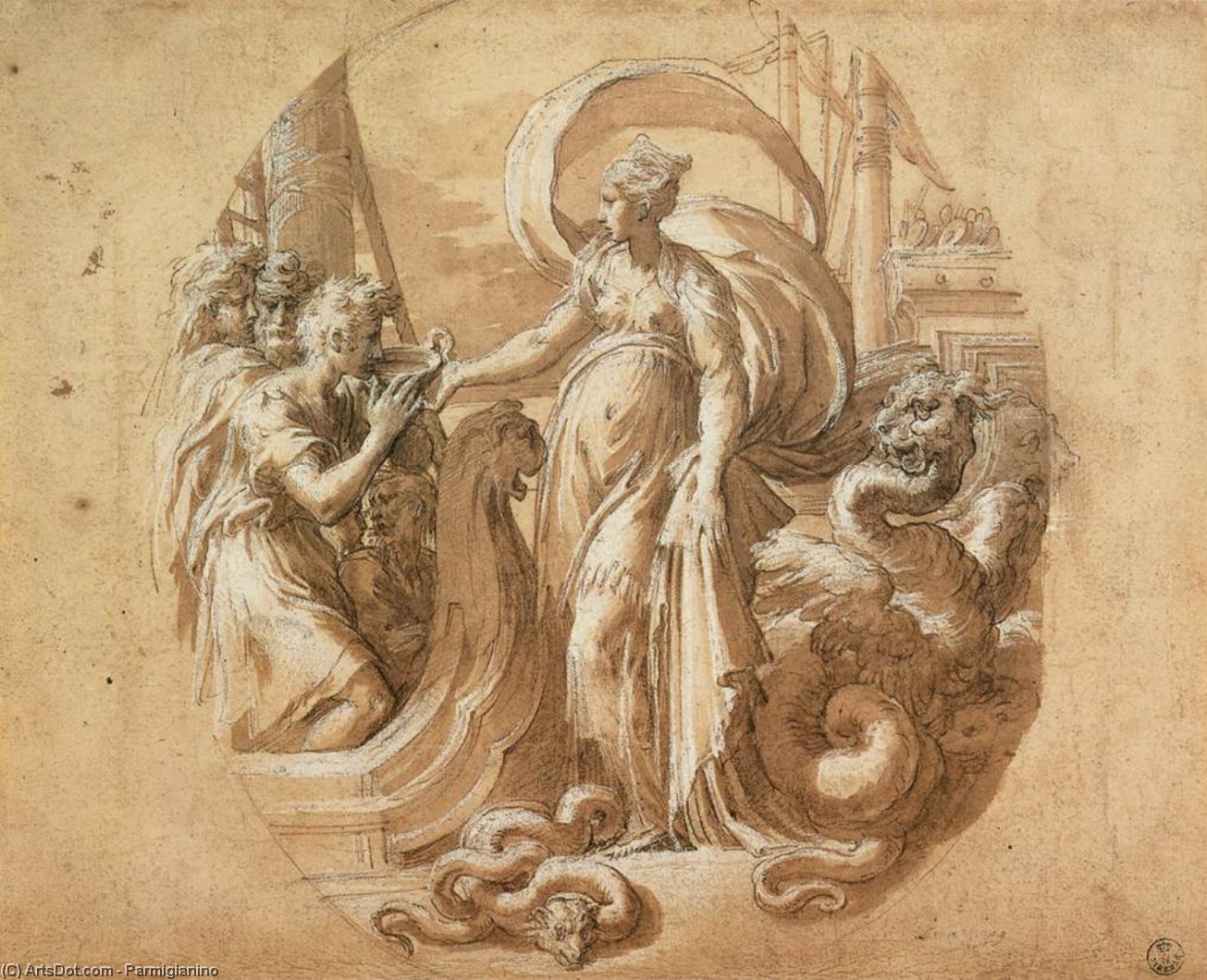 Circe And The Companions Of Ulysses — Parmigianino