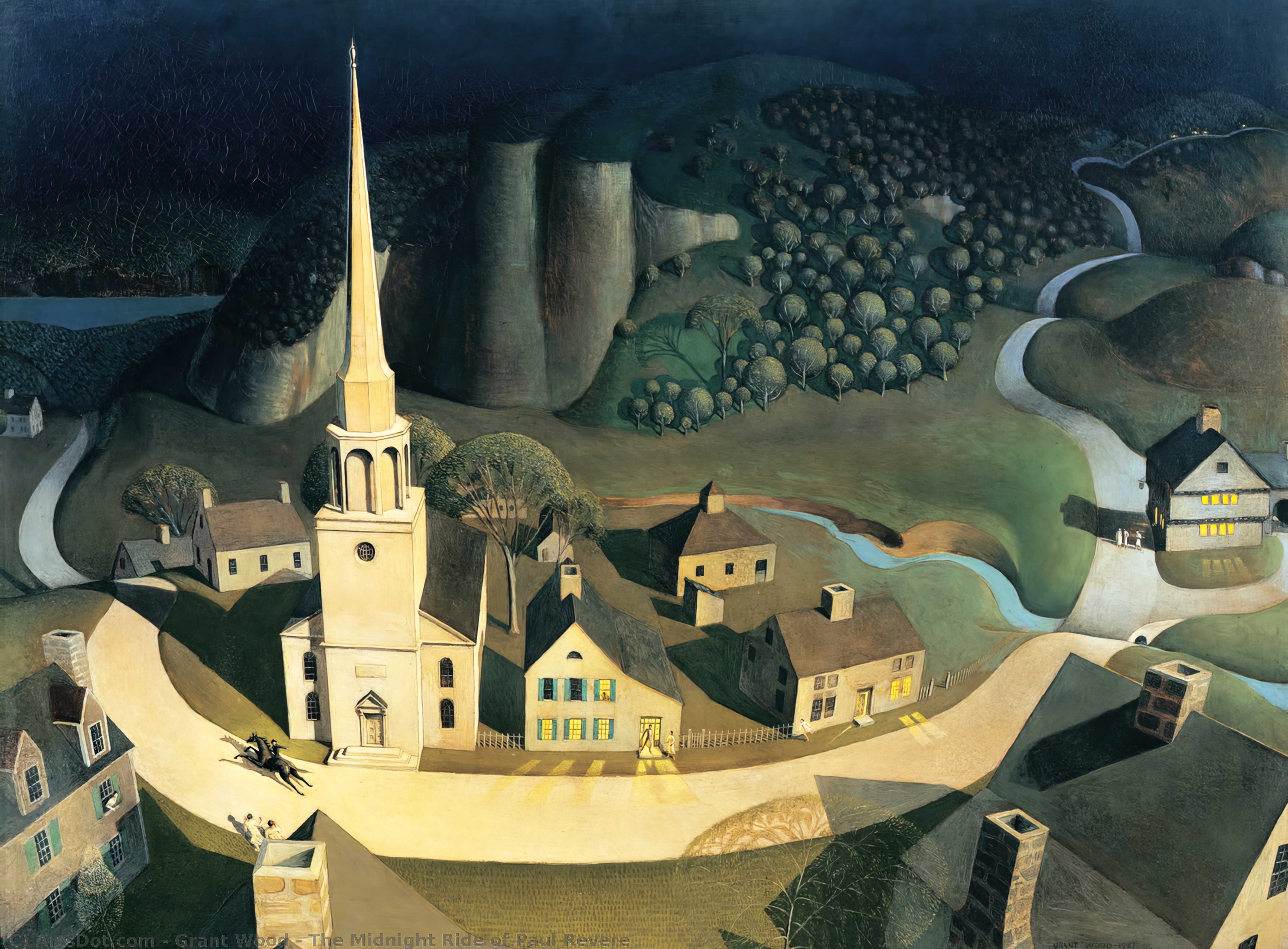 Der Mitternachtsritt Von Paul Revere — Grant Wood
