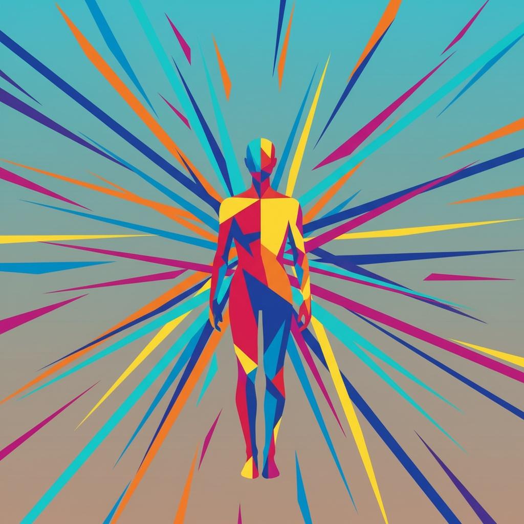 Radiant Vectors Of Form: A Monolithic Burst In Saturated Cyan And Magenta — Laurent Delcourt