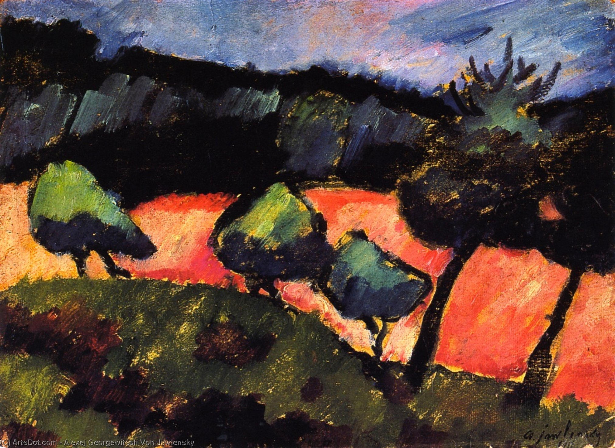 Trees And Dunes At Prerow — Alexej Von Jawlensky