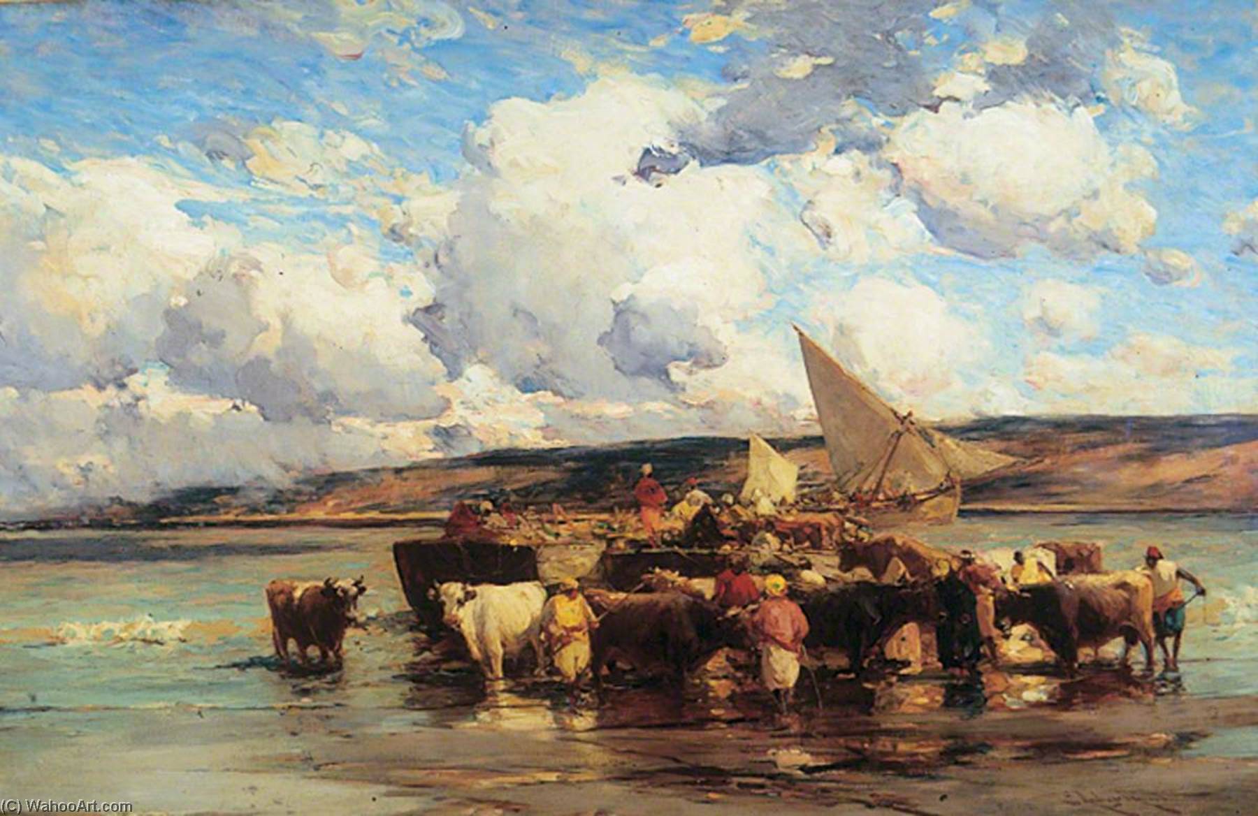Embarking Cattle, Morocco — Edmund Aubrey Hunt