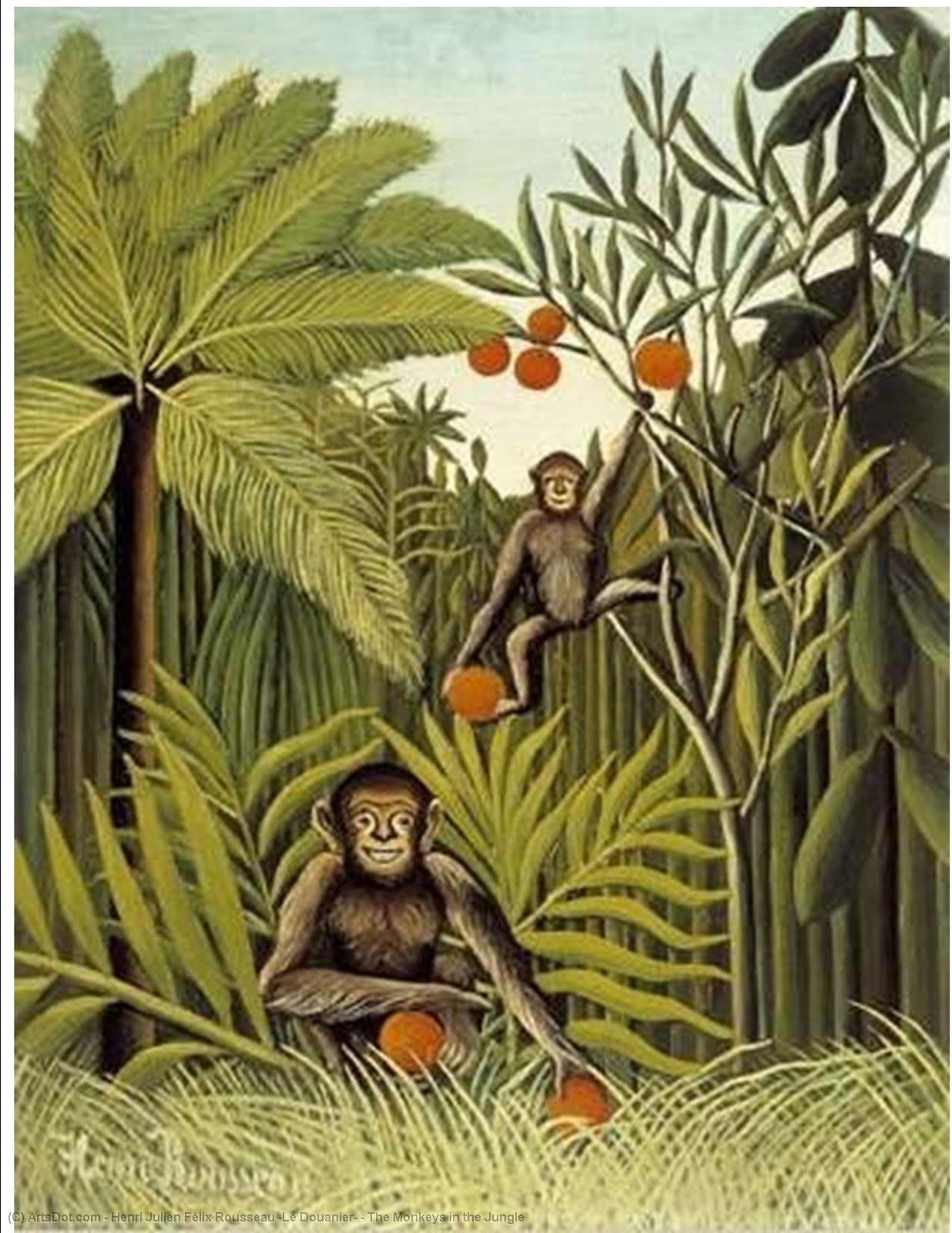 The Monkeys In The Jungle — Henri Julien Félix Rousseau (le Douanier)