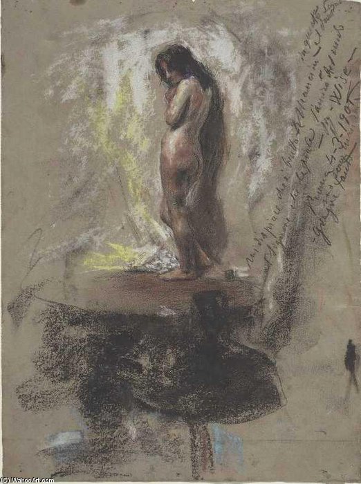 Study Of A Nude Girl — Antonio Mancini