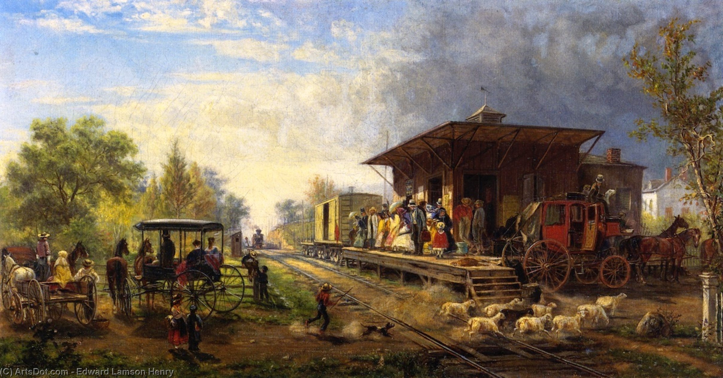 Station On The Morris And Essex Railroad — Edward Lamson Henry