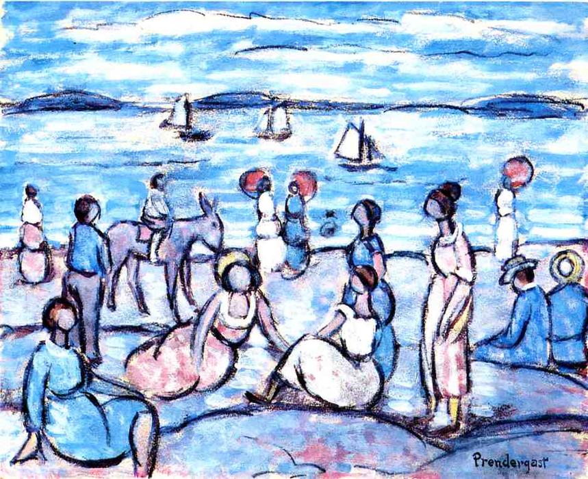 Playing At Salem, Massachusetts — Maurice Brazil Prendergast