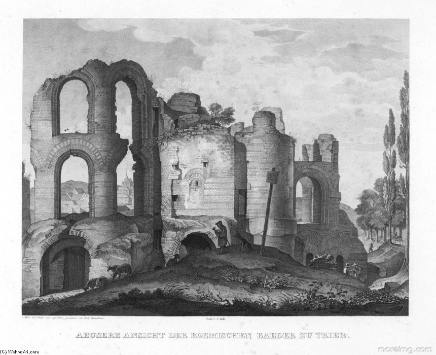 Exterior View Of The Imperial Baths In Trier — Anton (alban) Ramboux