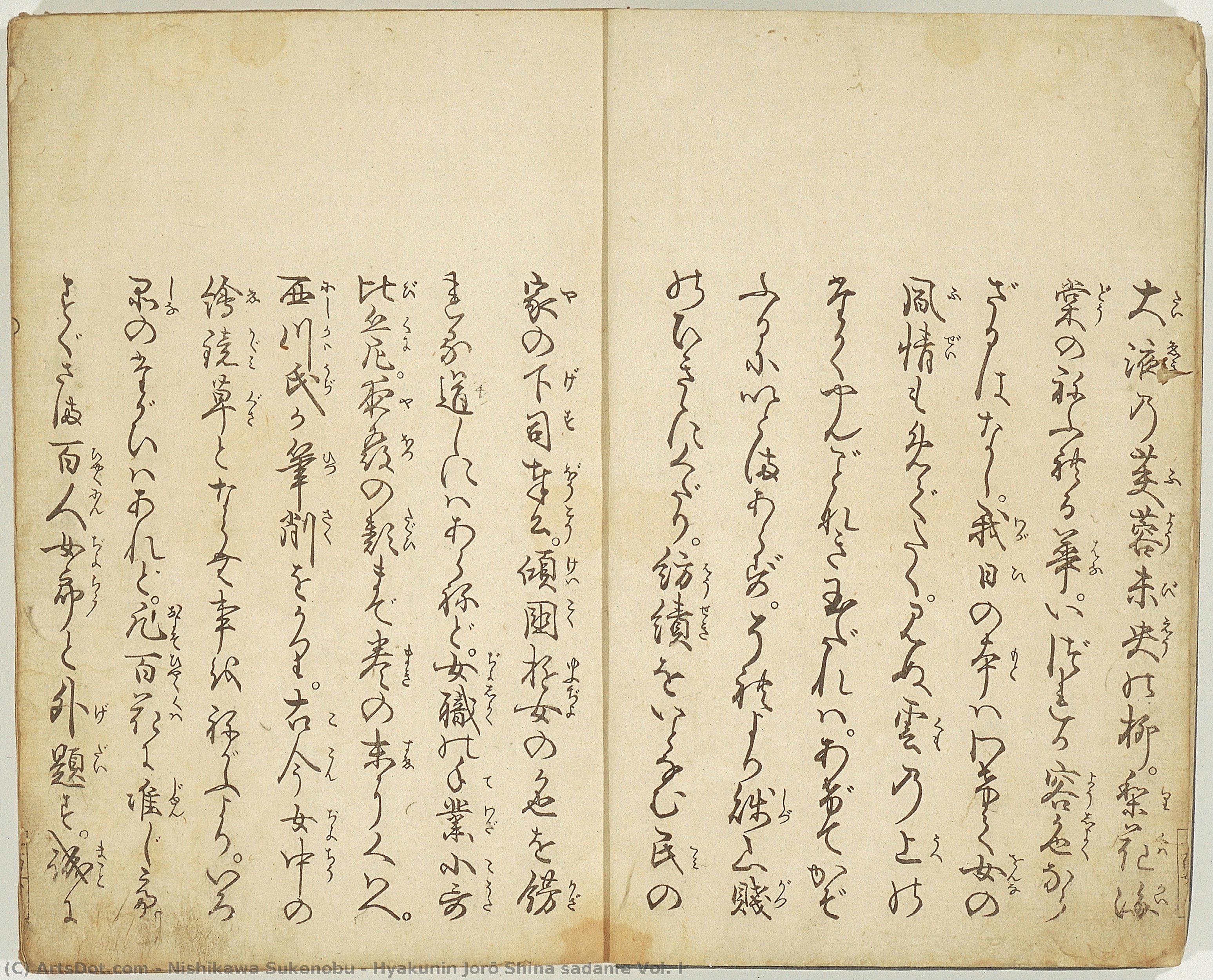 Hyakunin Jorō Shina Sadame Vol. I — Nishikawa Sukenobu