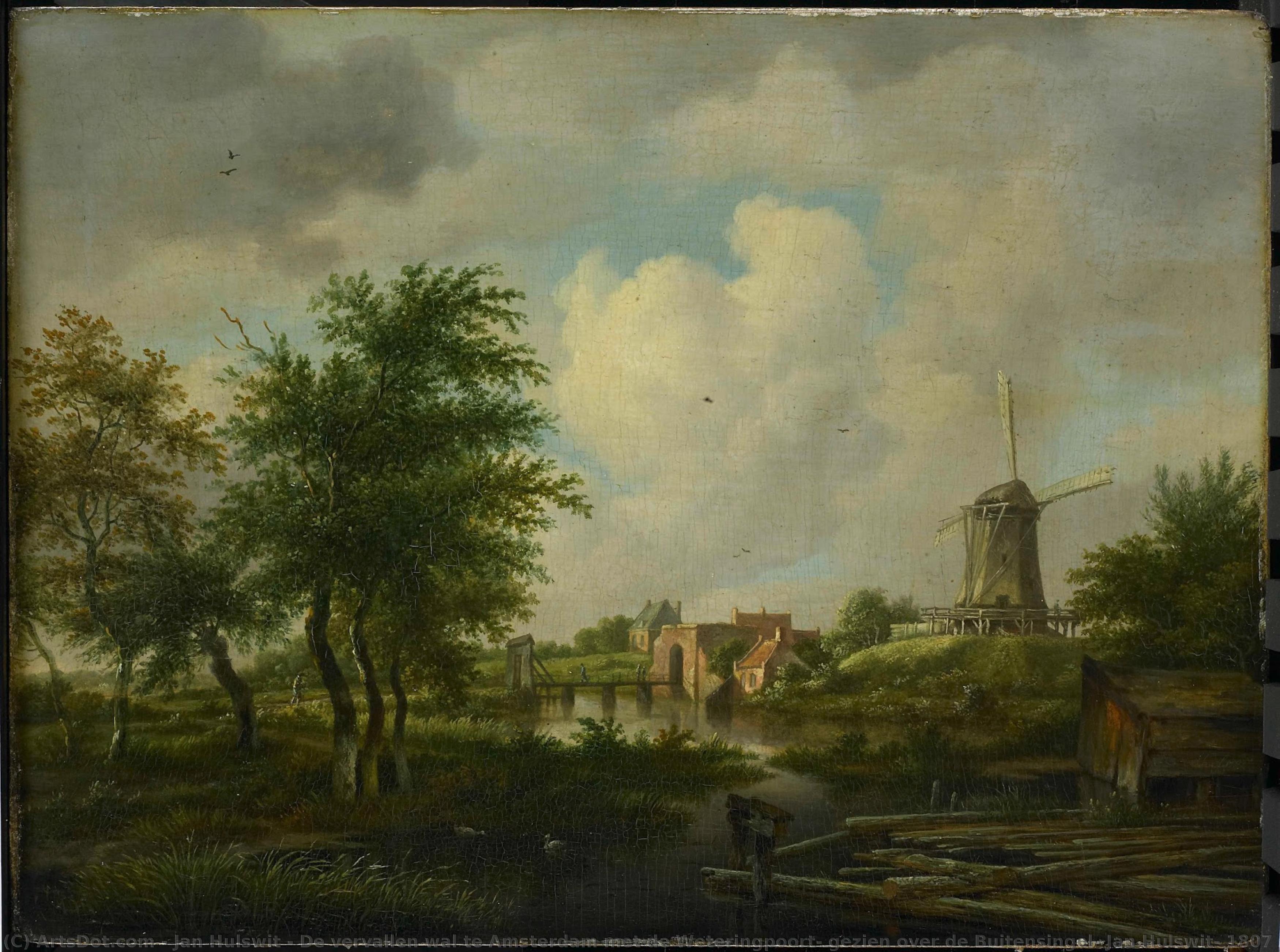De Vervallen Wal Te Amsterdam Met De Weteringpoort, Gezien Over De Buitensingel, Jan Hulswit, 1807 — Jan Hulswit