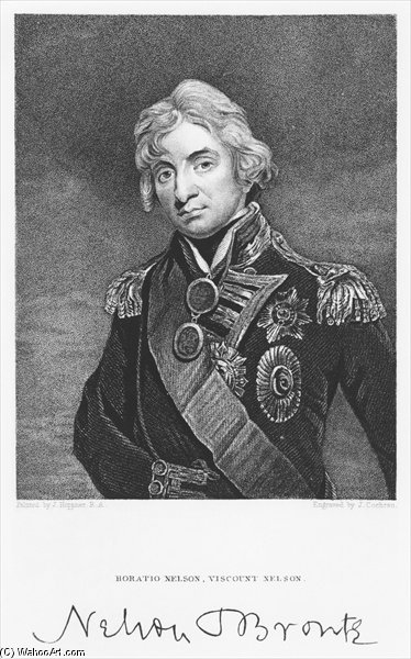 Portrait Of Admiral Horatio Nelson With His Signature — John Hoppner