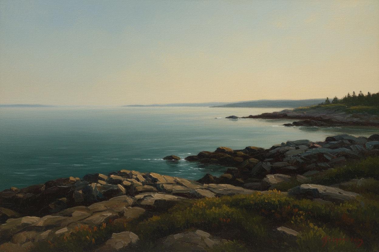 Ethereal Threshold: The Silent Shoreline At Dawn — Inès Tessier