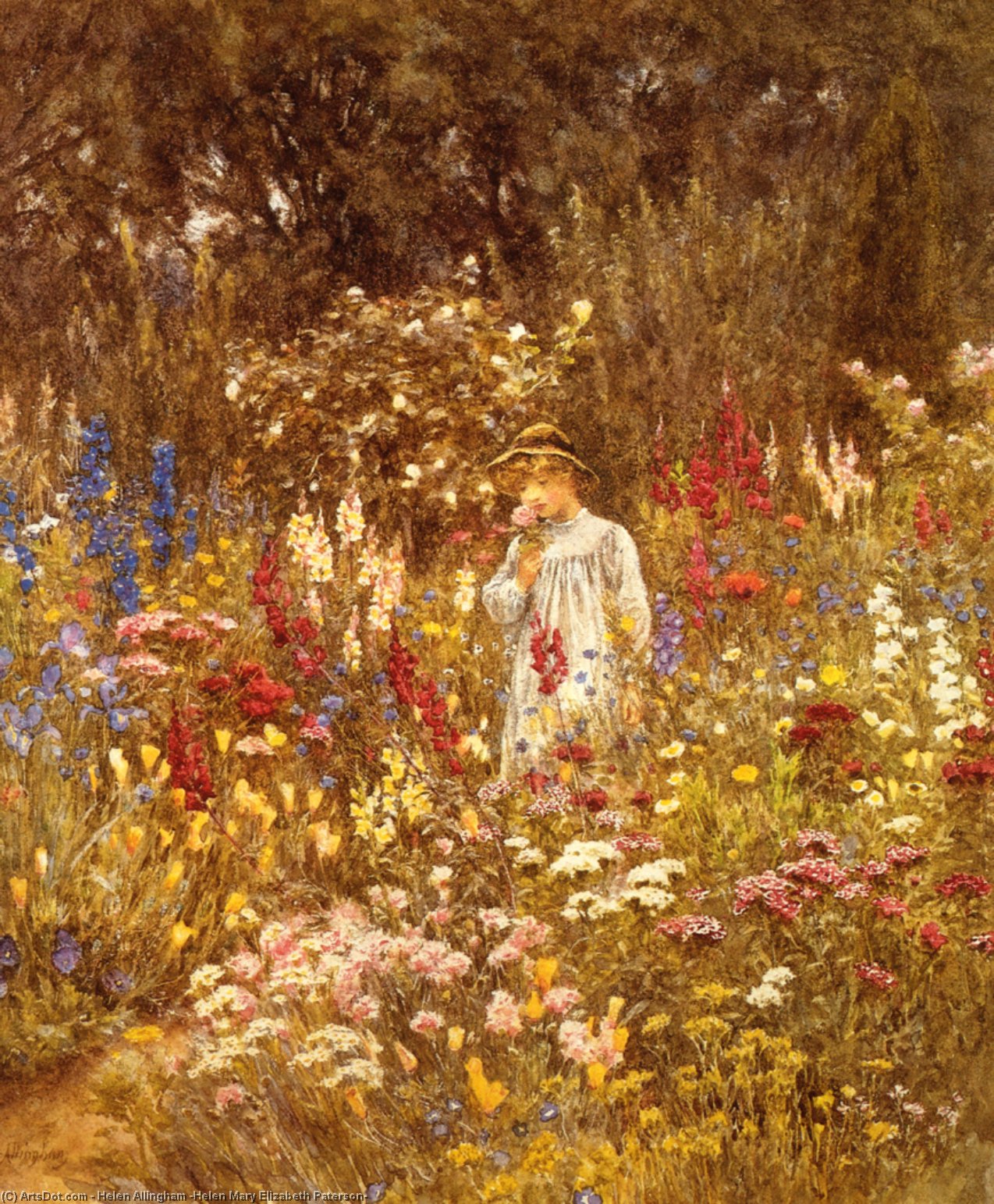 A Cottage Garden — Helen Allingham (helen Mary Elizabeth Paterson)