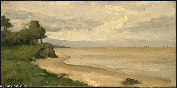 Beach Near Etretat — Jean-baptiste-camille Corot