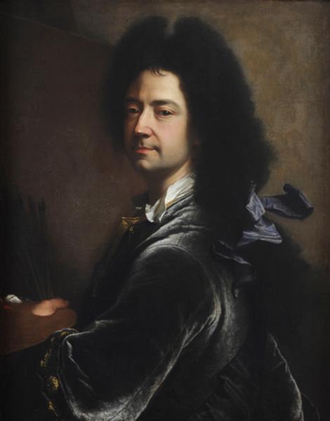 Autoportrait Dit Au Cordon Noir De L'ordre De Saint Michel Devant L'esquisse Des Portraits D'elisabeth De Gouy (vers 1668 1743) Et De Sa Fille Marguerite Charlotte Le Juge (titre Factice) — Hyacinthe Rigaud
