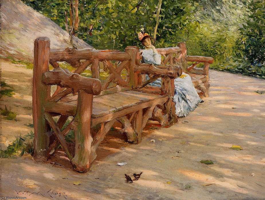 Park Bench Aka An Idle Hour In The Park Central Park — William Merritt Chase