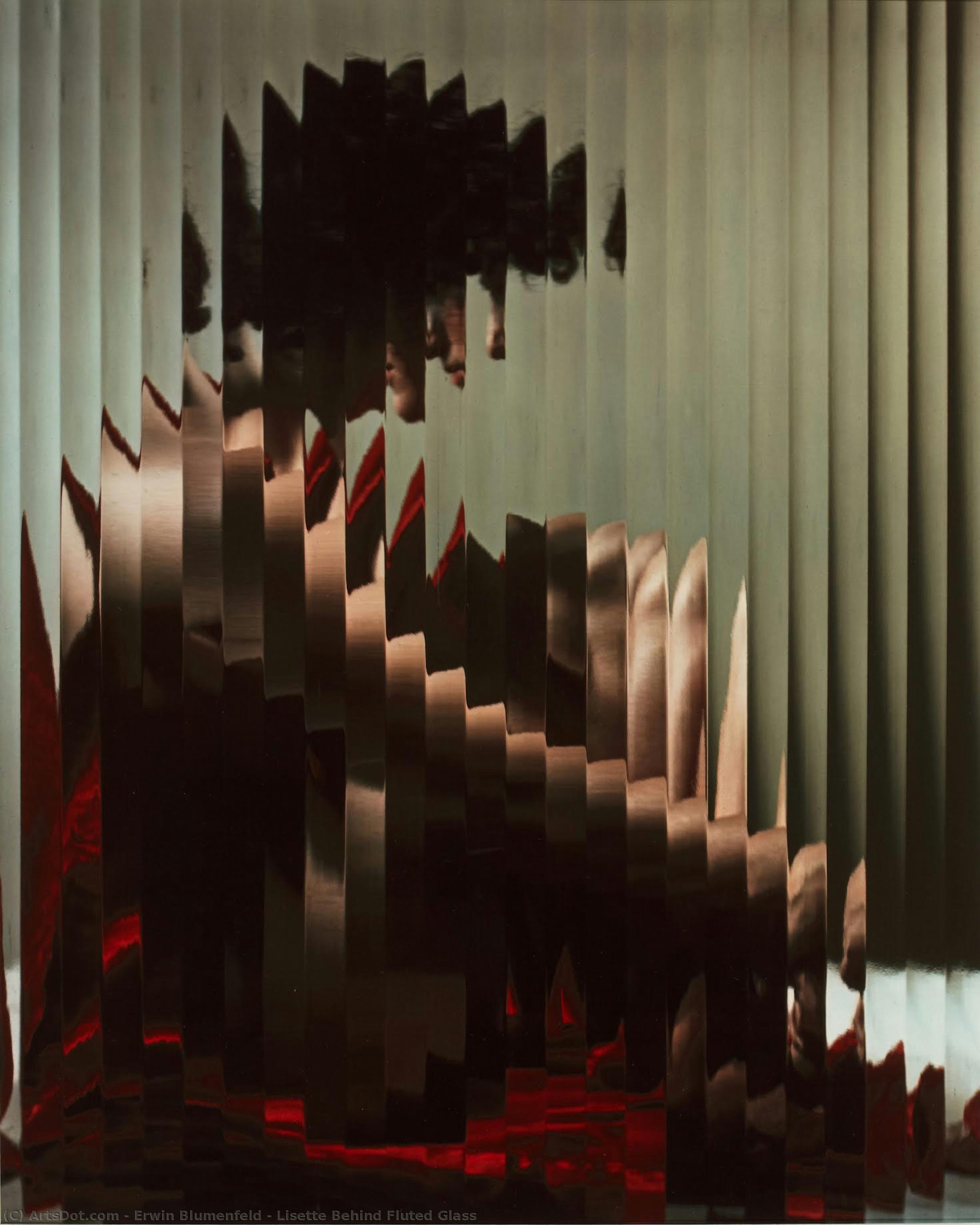 Lisette Behind Fluted Glass — Erwin Blumenfeld