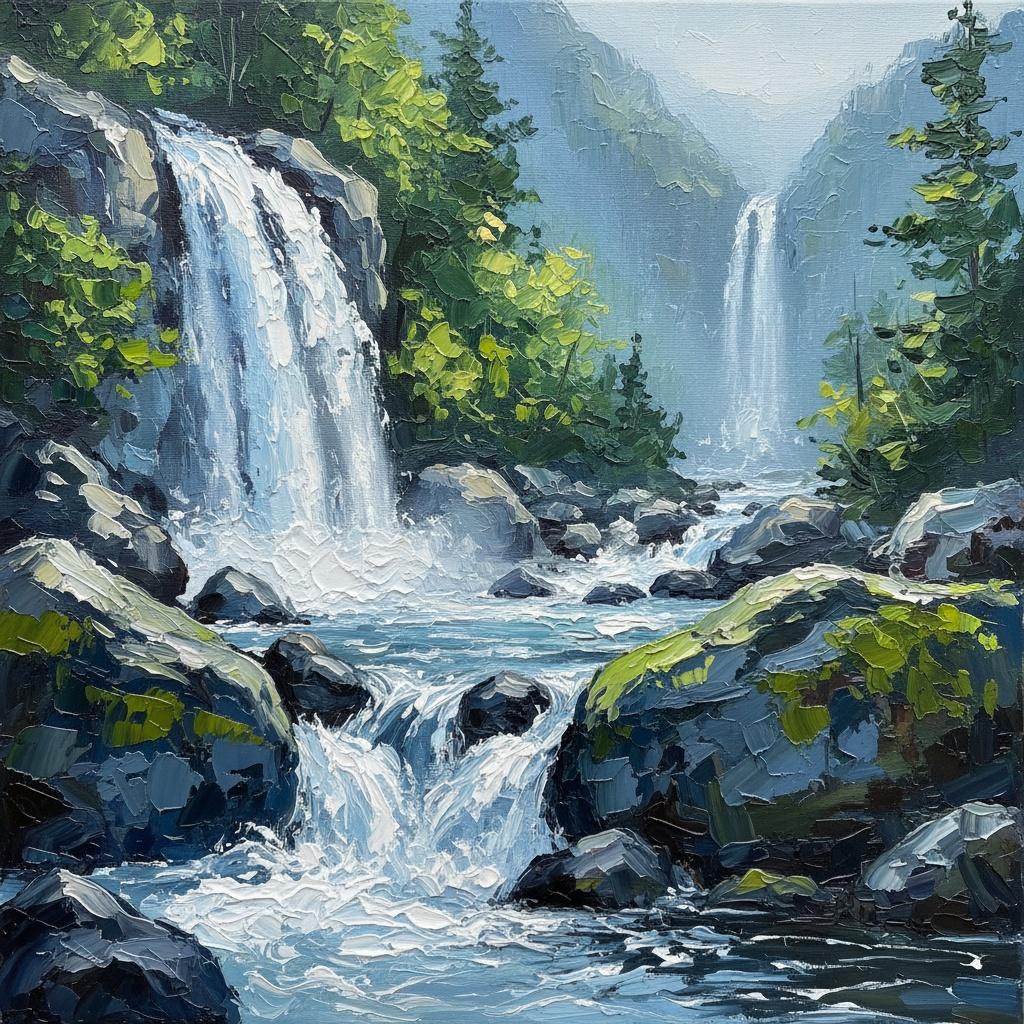 Eternal Cascades Of Slate And Emerald In A Monumental Forest Canyon — Christian Noiret