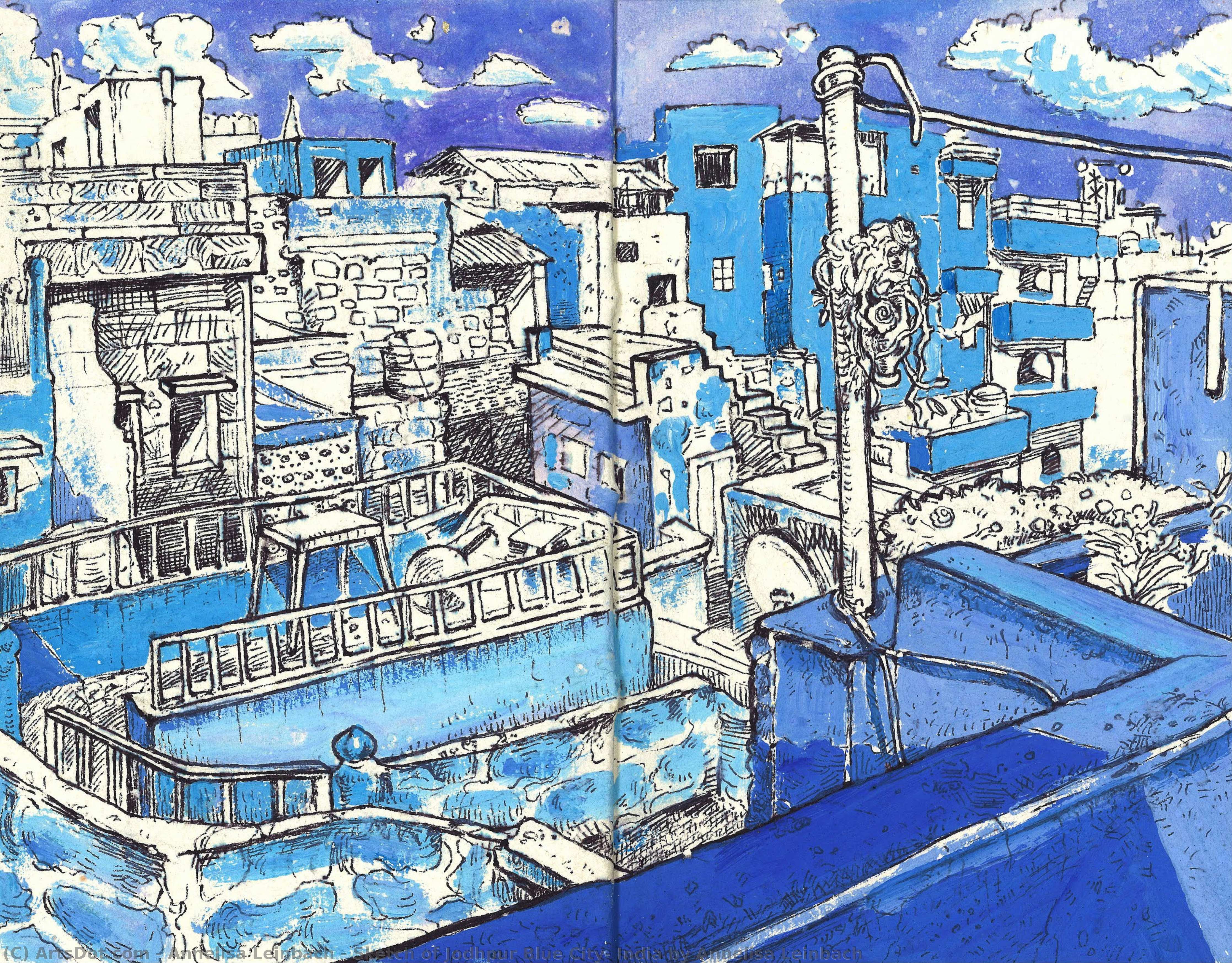 Sketch Of Jodhpur Blue City, India By Annelisa Leinbach — Annelisa Leinbach