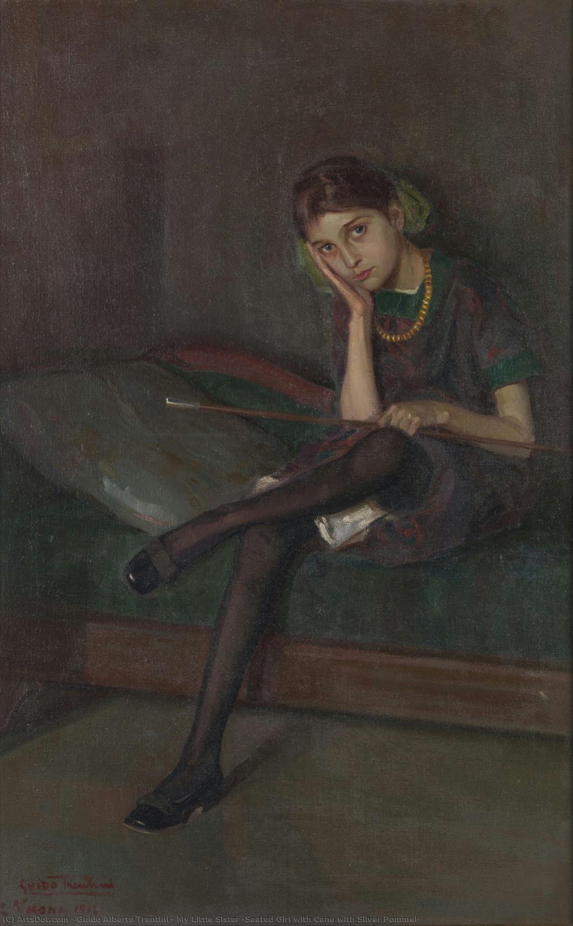 My Little Sister (seated Girl With Cane With Silver Pommel) — Guido Alberto Trentini