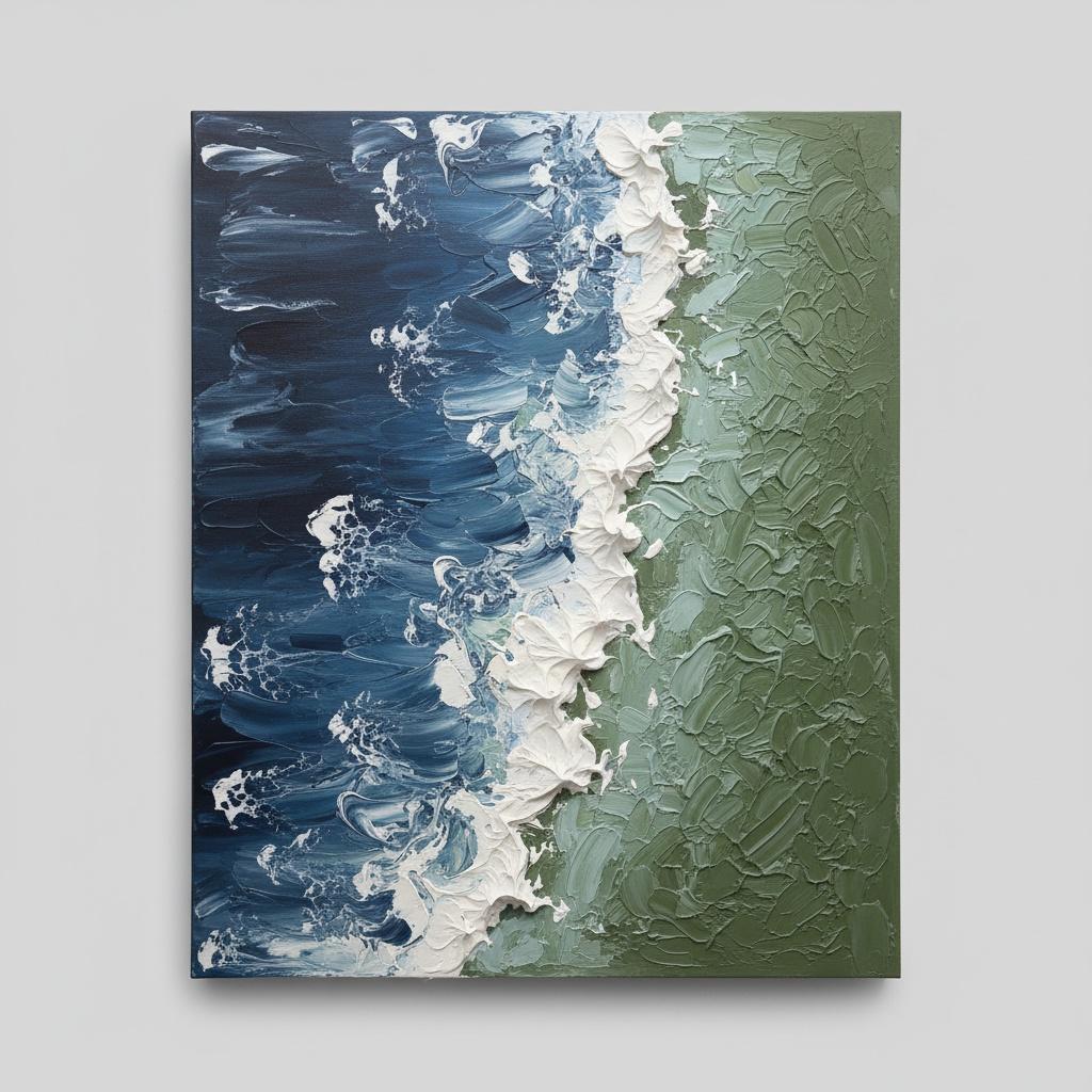 Mareas Efímeras De Índigo Y Salvia En Una Obra Maestra Singular De Impasto — David Moreau
