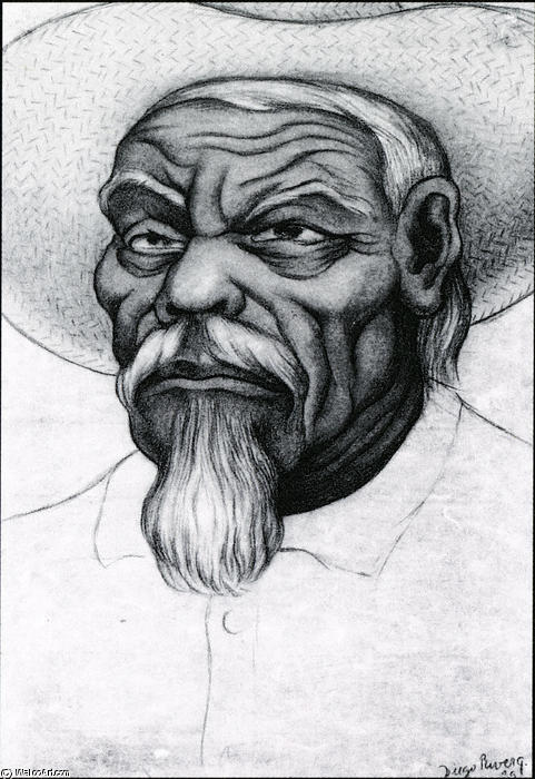 Cabeza De Campesino Viejo — Diego Rivera
