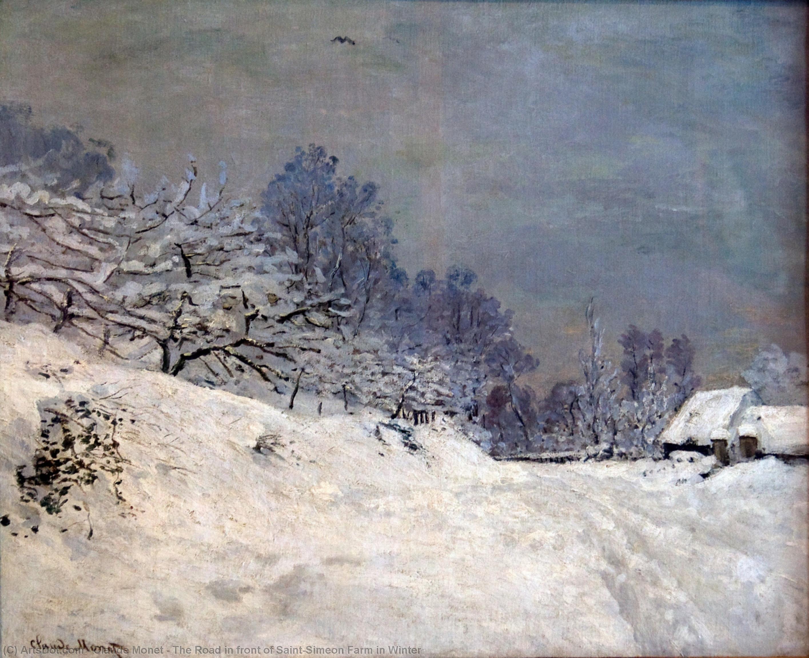 Die Straße Vor Dem Bauernhof Saint-simeon Im Winter — Claude Monet