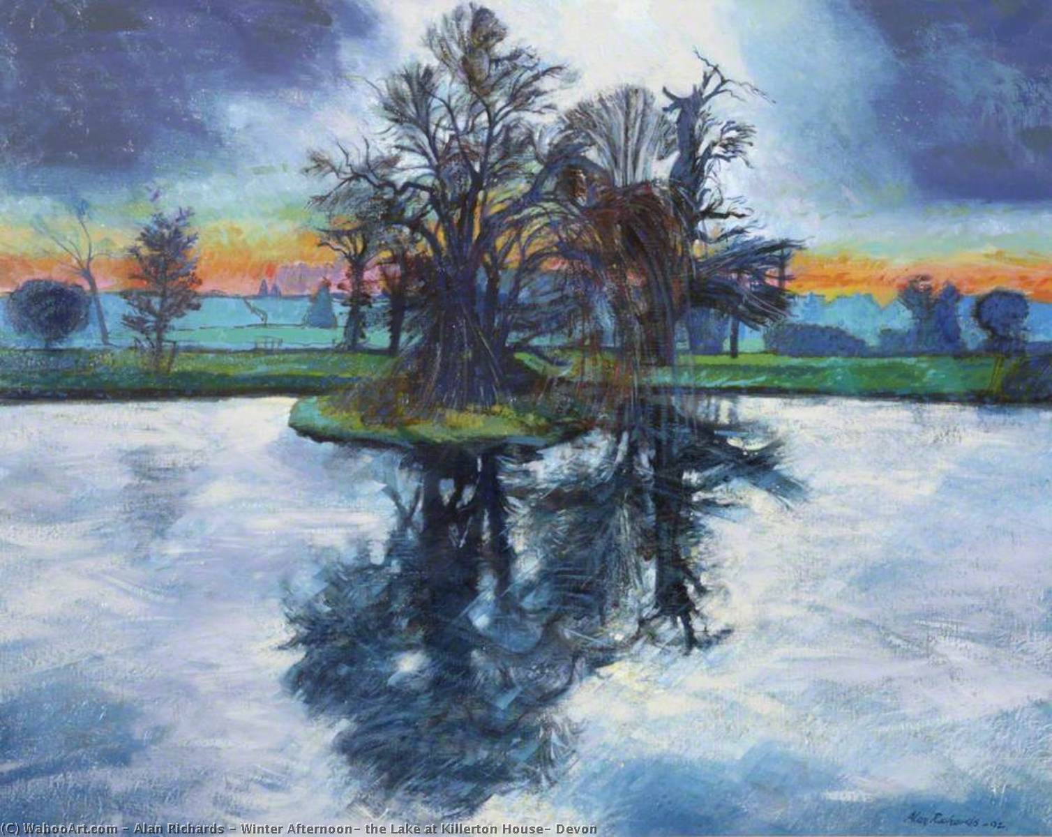 Winter Afternoon, The Lake At Killerton House, Devon — Alan Richards