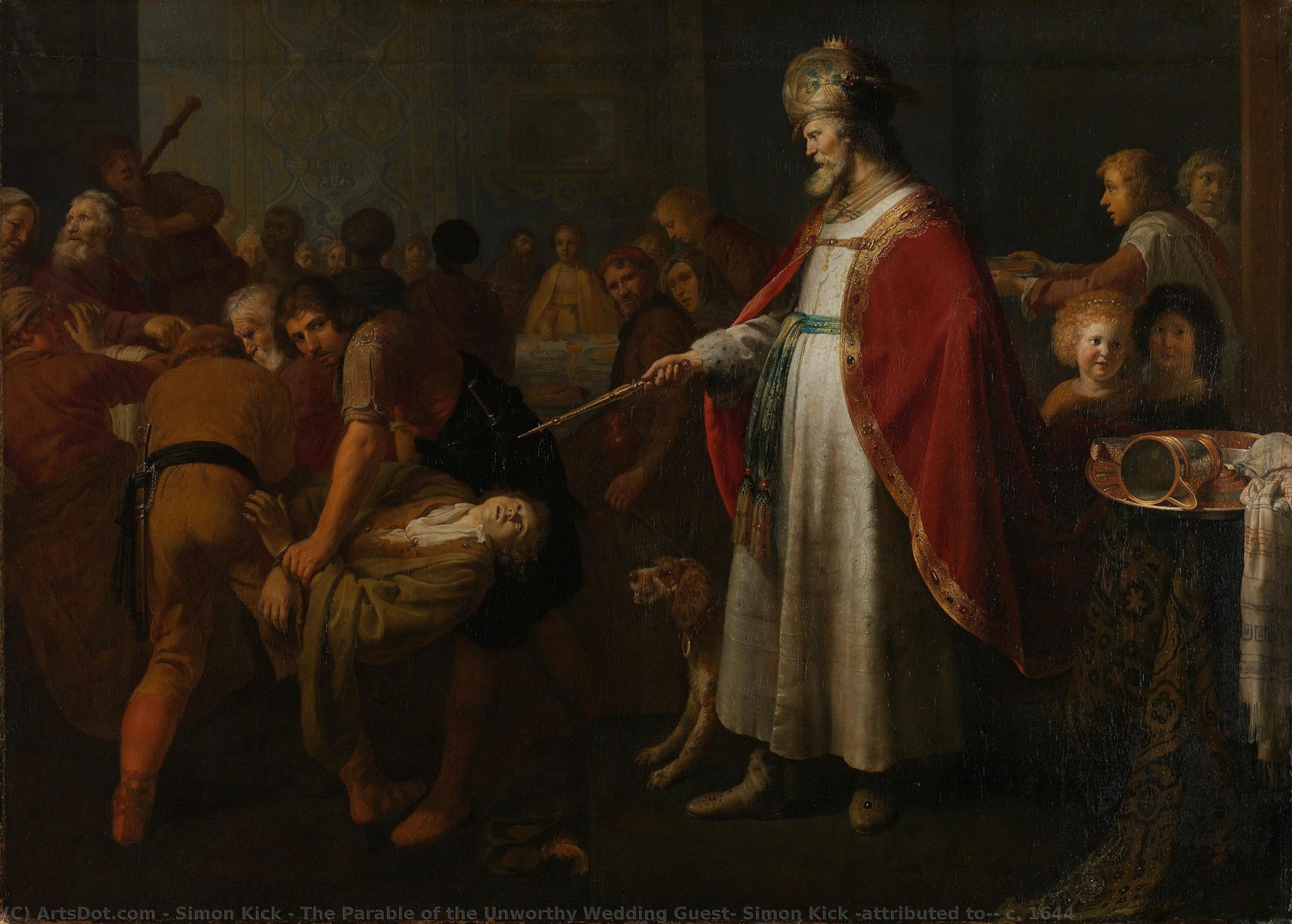 The Parable Of The Unworthy Wedding Guest, Simon Kick (attributed To), C. 1644 — Simon Kick