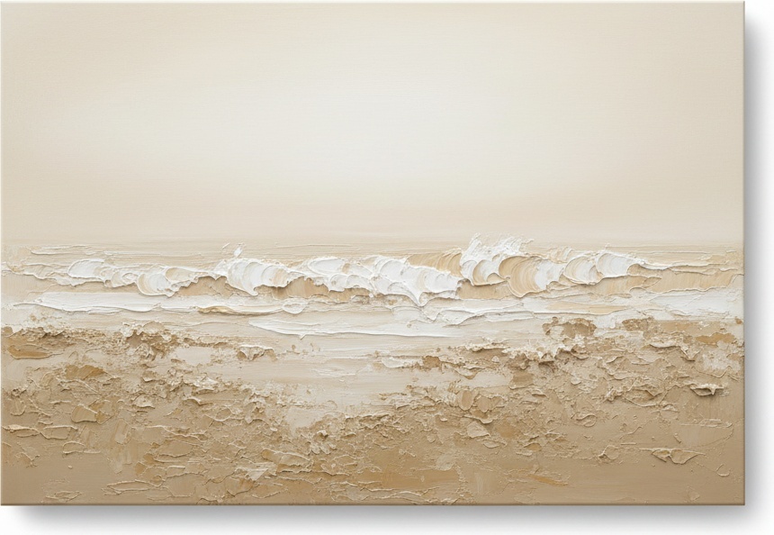 Ätherische Horizonte Aus Sand Und Aufgewogtem Weißem Impasto In Einem Einzigartigen Meisterwerk — David Moreau