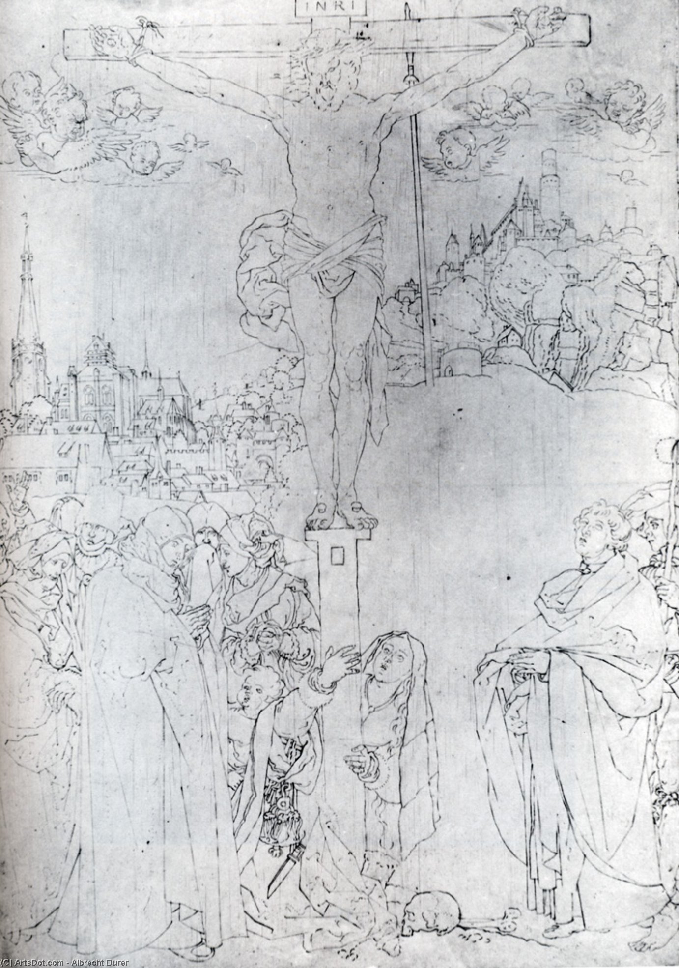Crucifixion With Many Figures — Albrecht Dürer