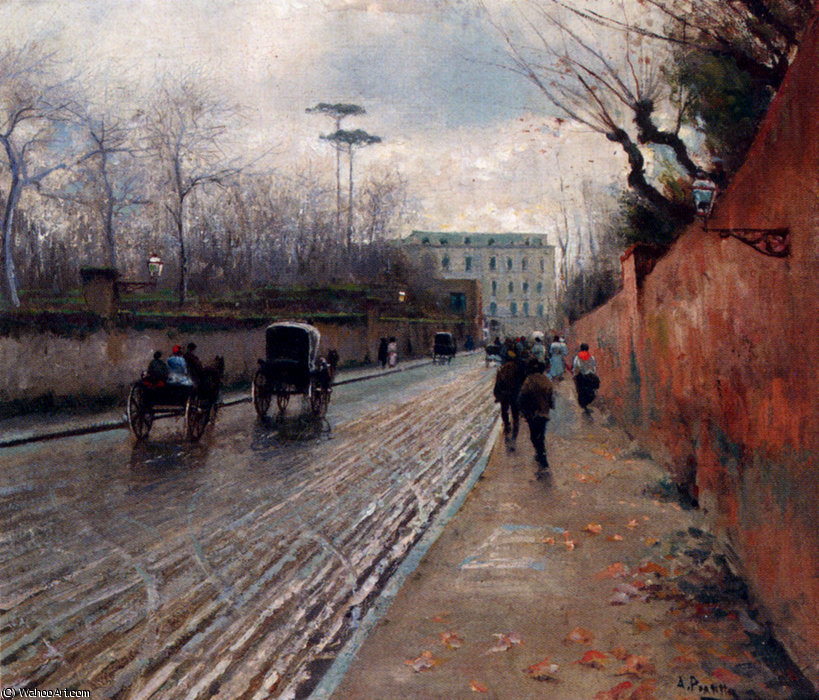 Street Scene In Autumn — Attilio Pratella