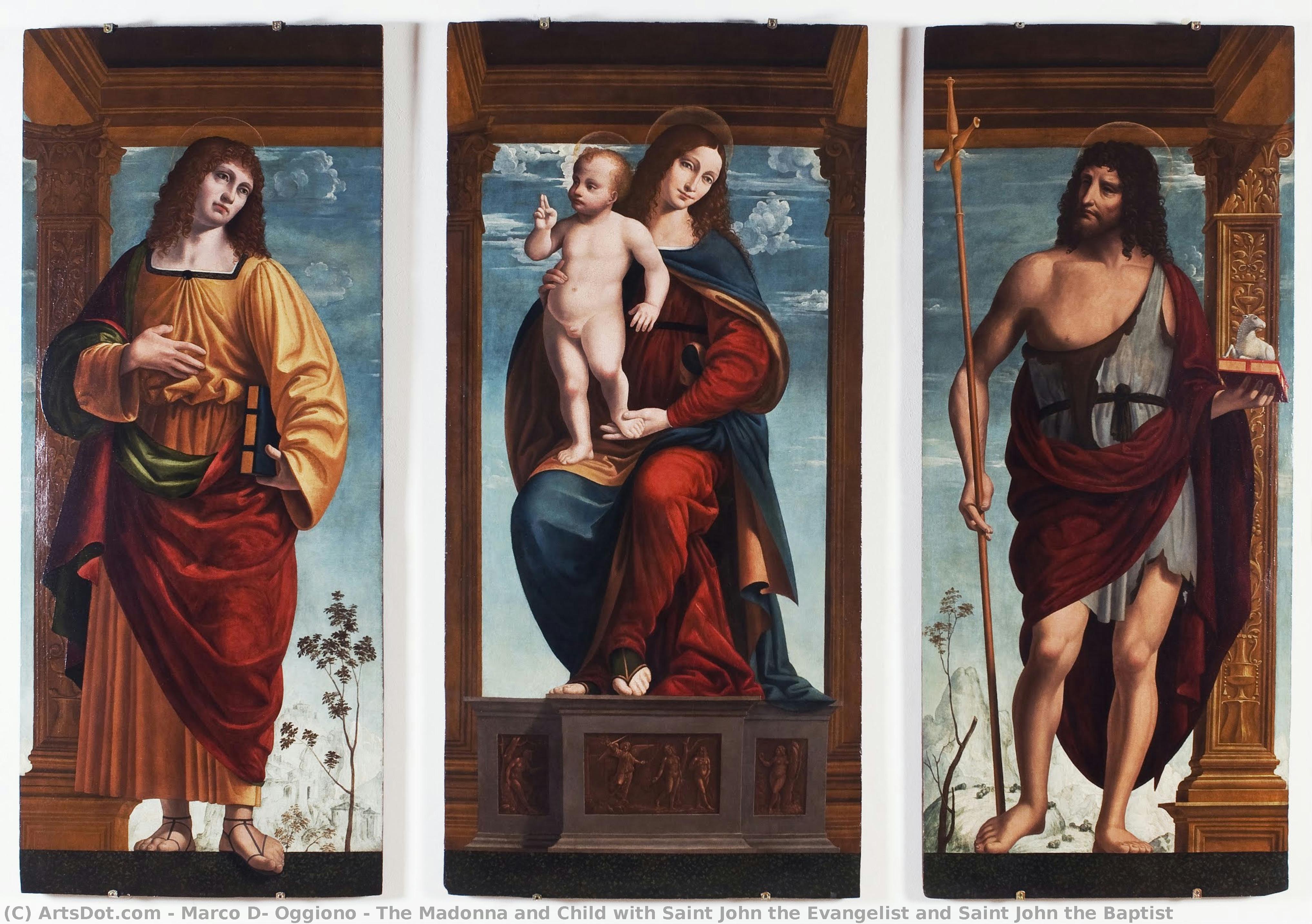 The Madonna And Child With Saint John The Evangelist And Saint John The Baptist — Marco D' Oggiono