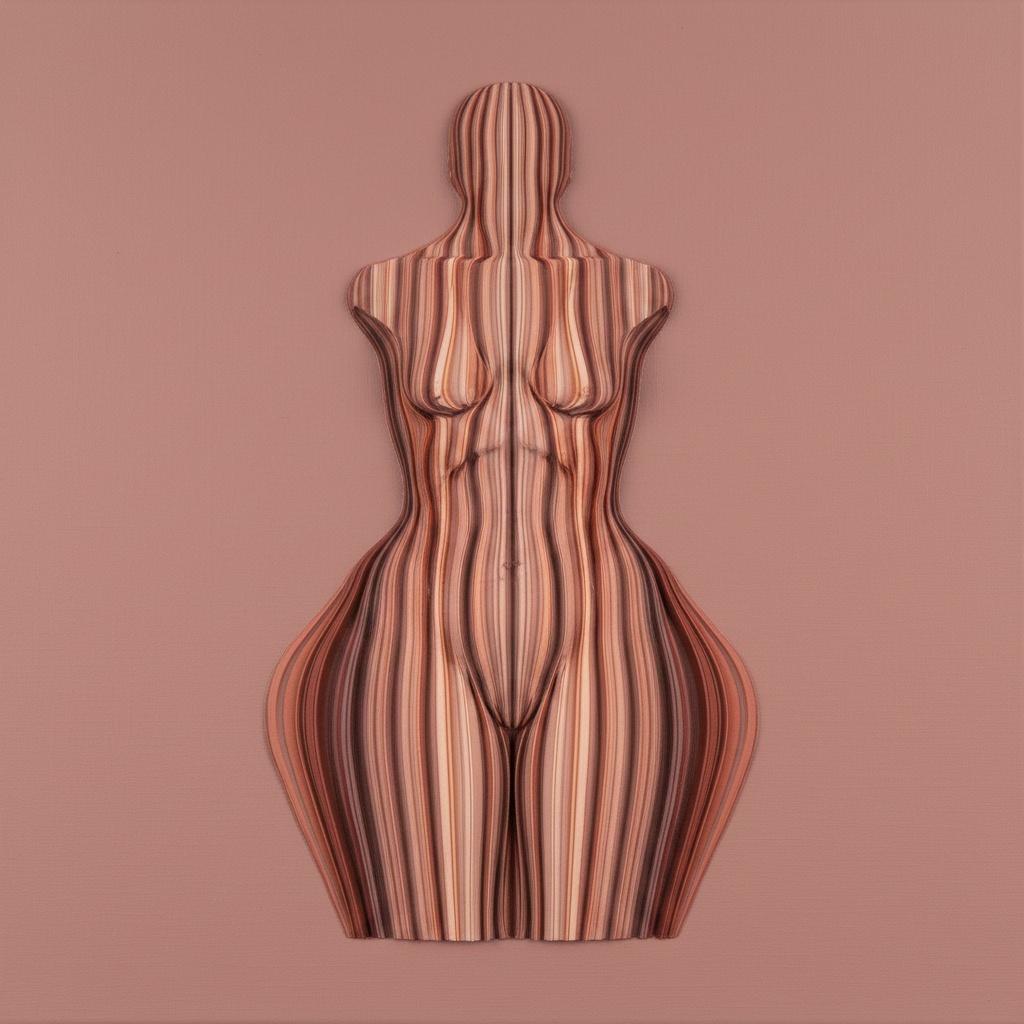 Earthen Resonance: A Monolithic Silhouette Of Rhythmic Undulating Lines And Serene Form — David Moreau