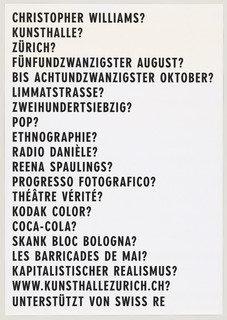 Untitled (kunsthalle Zürich (opening), Switzerland, 2007) — Christopher Williams
