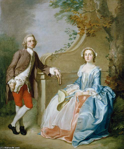 Portrait Of A Gentleman And His Wife — Francis Hayman