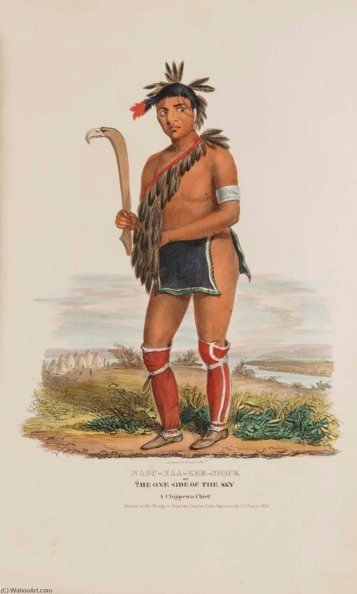 Nabu Naa Kee Shick Or The One Side Of The Sky, A Chippewa Chief, From The Aboriginal Portfolio — James Otto Lewis