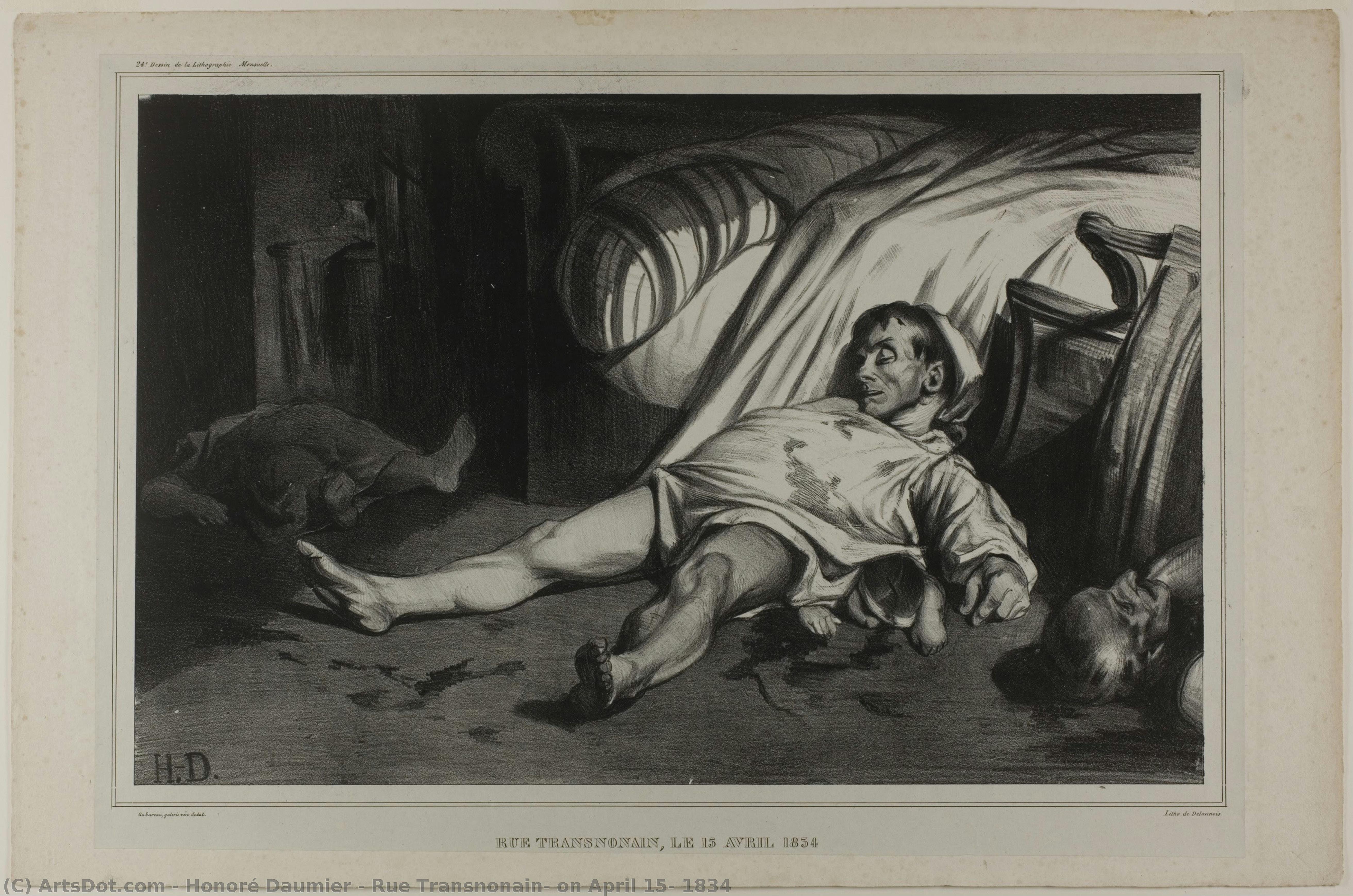 Rue Transnonain, On April 15, 1834 — オノレ・ドーミエ