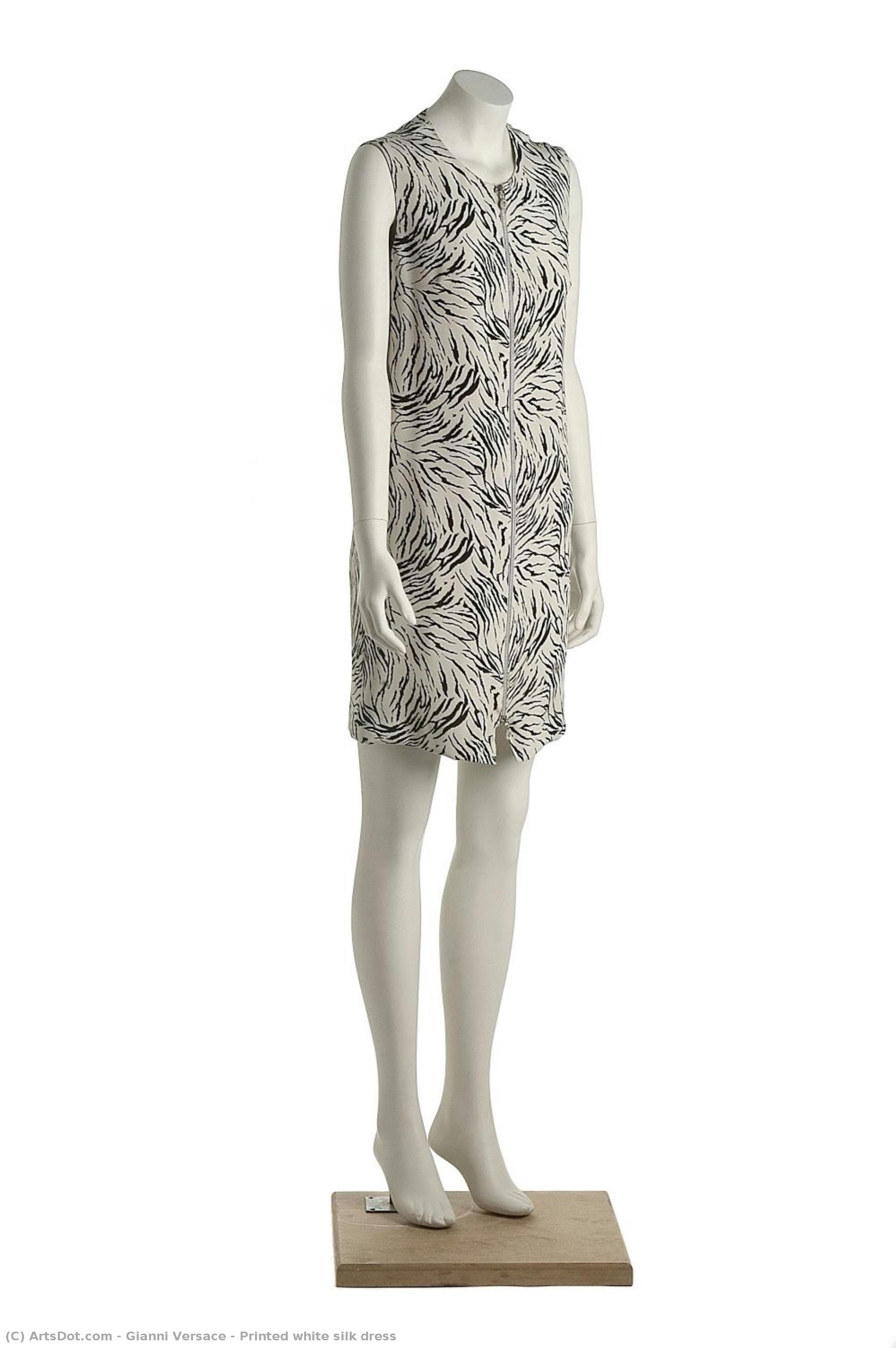 Printed White Silk Dress — ジャンニ・ヴェルサーチ