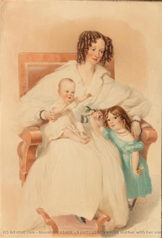 A Portrait Of A Young Mother With Her Son And Daughter — Alexander Clarot