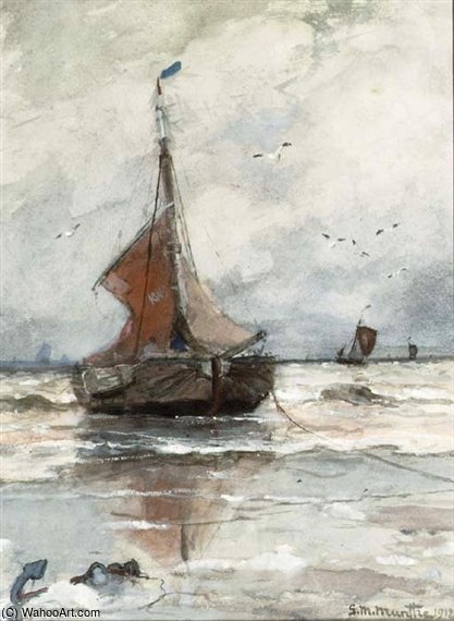 Bomschuit Anchored In The Surf — Gerhard Arij Ludwig Morgenstje Munthe