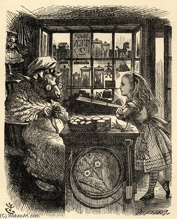 Alice And The Knitting Sheep — Sir John Tenniel