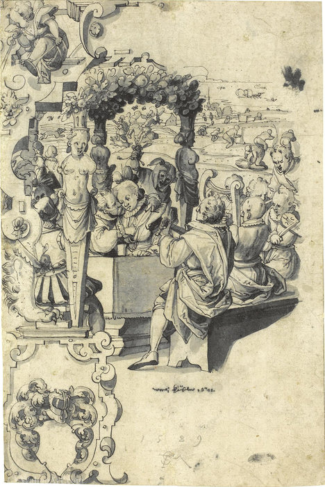 The Prodigal Son Being Entertained By Musicians, The Harvest Taking Place In The Distance — Christoph Murer
