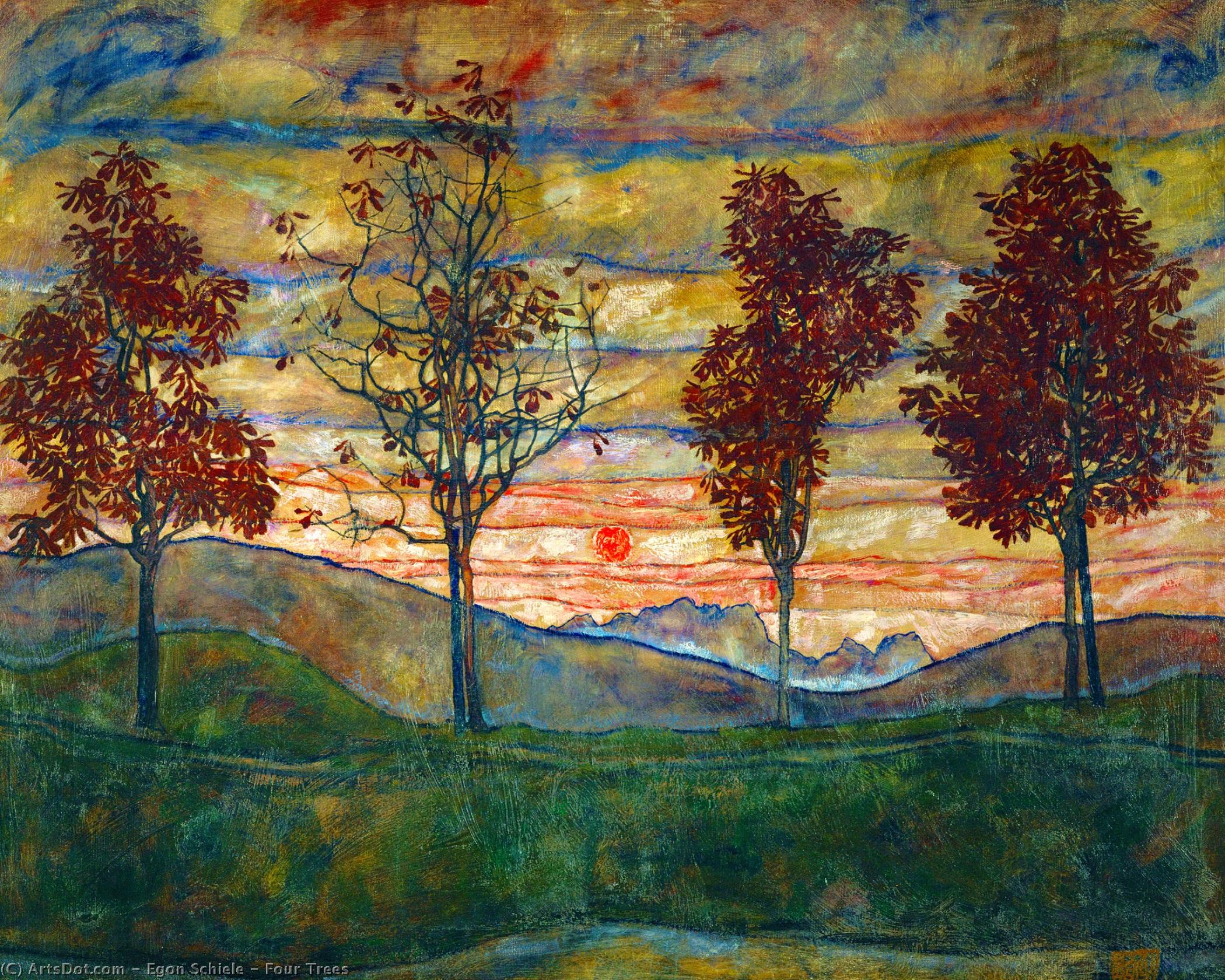 Los Cuatro Árboles — Egon Schiele