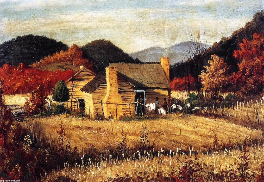 North Carolina Homestead With Mountains And Field — William Aiken Walker
