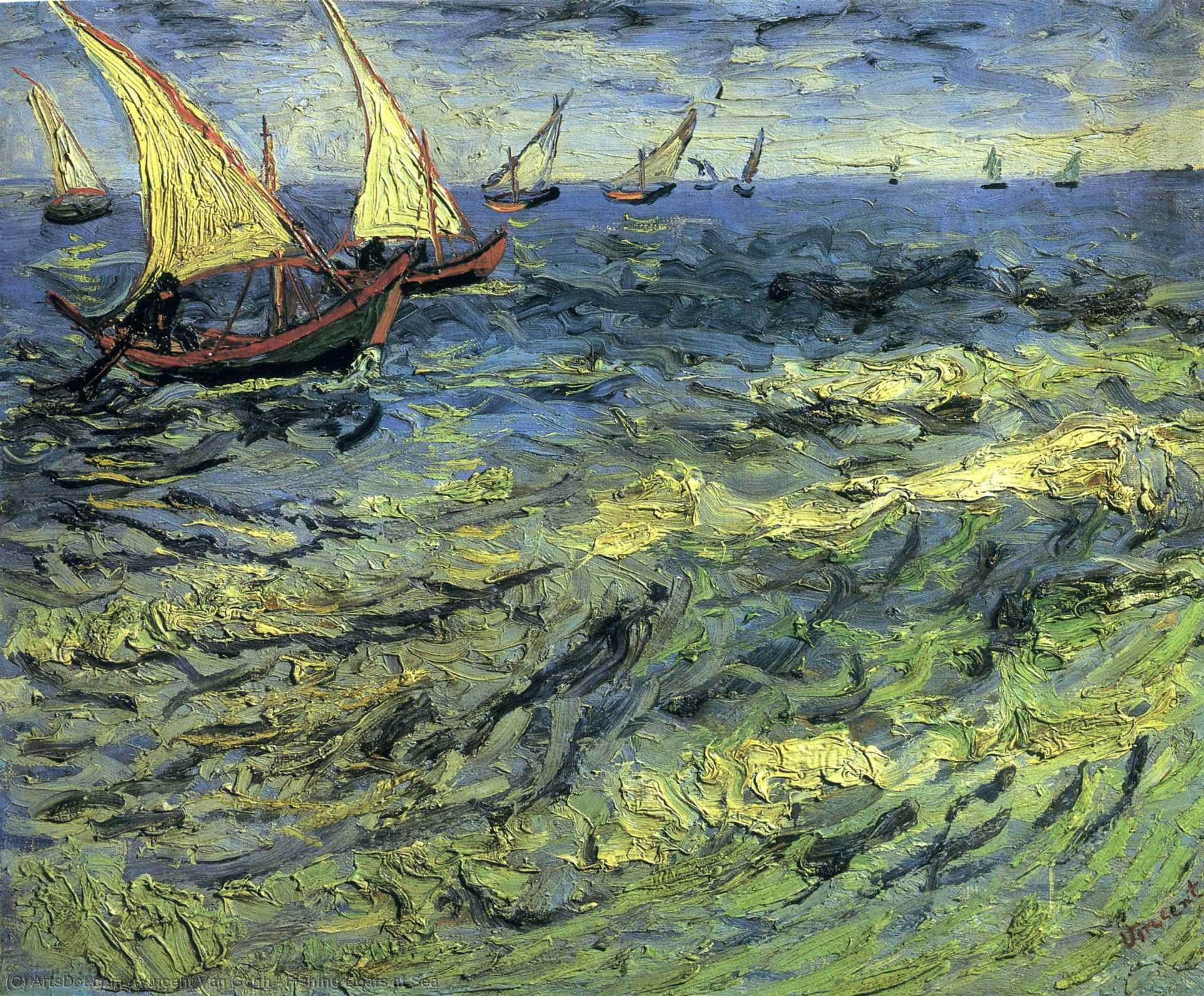 Fishing Boats At Sea — Vincent Willem Van Gogh